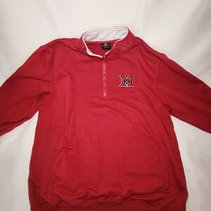 Vintage Red Miami University of Ohio Redhawks Quarter-Zip Pullover Sweatshirt